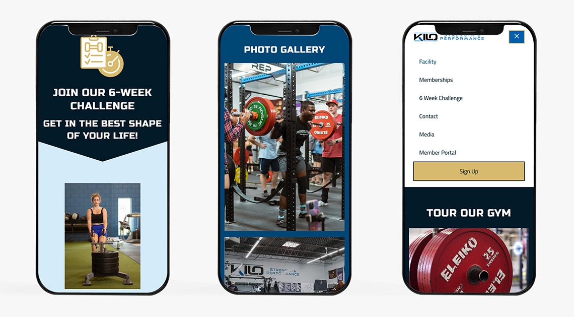 Kilo Strength Mobile Website