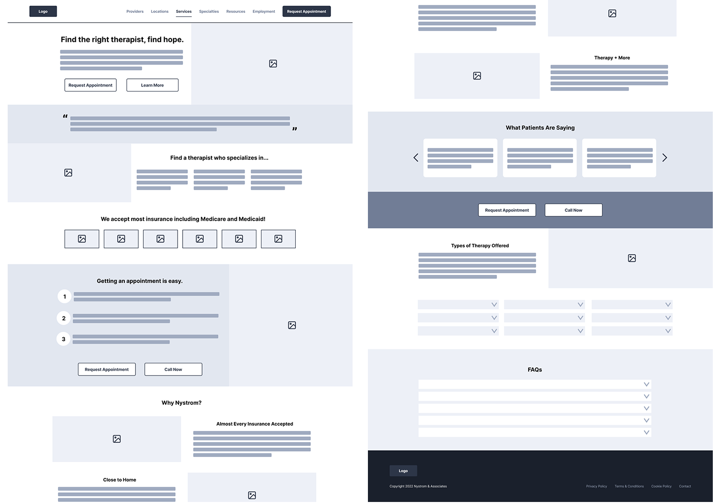 Nystrom Desktop Wireframes